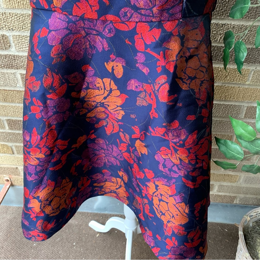 Modcloth Metallic Floral Print Dress Size 18 - Picture 4 of 13